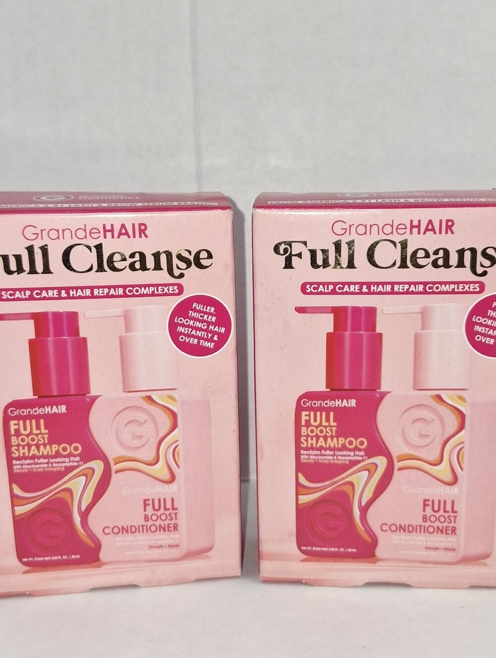 GrandeHAIR Full Boost Shampoo & Conditioner Set Travel Size Lot of 2